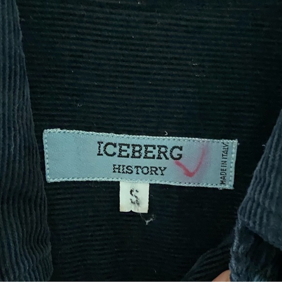 Iceberg History vintage button front corduroy top black men S/L - Picture 6 of 7